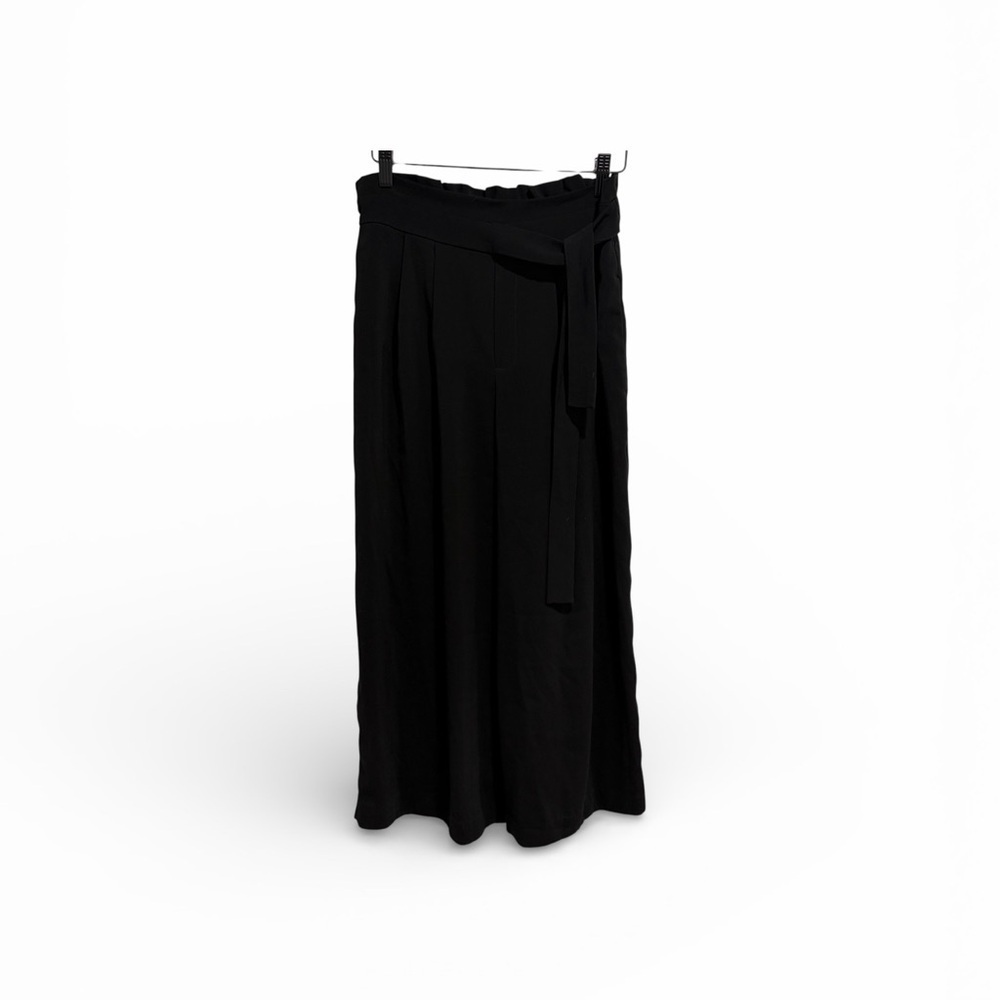 Zara Trafaluc Collection Black Wide Leg Pull On Pants with Belt Tie